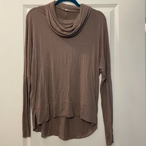 Mystree Brown Long Sleeve Lightweight Turtleneck